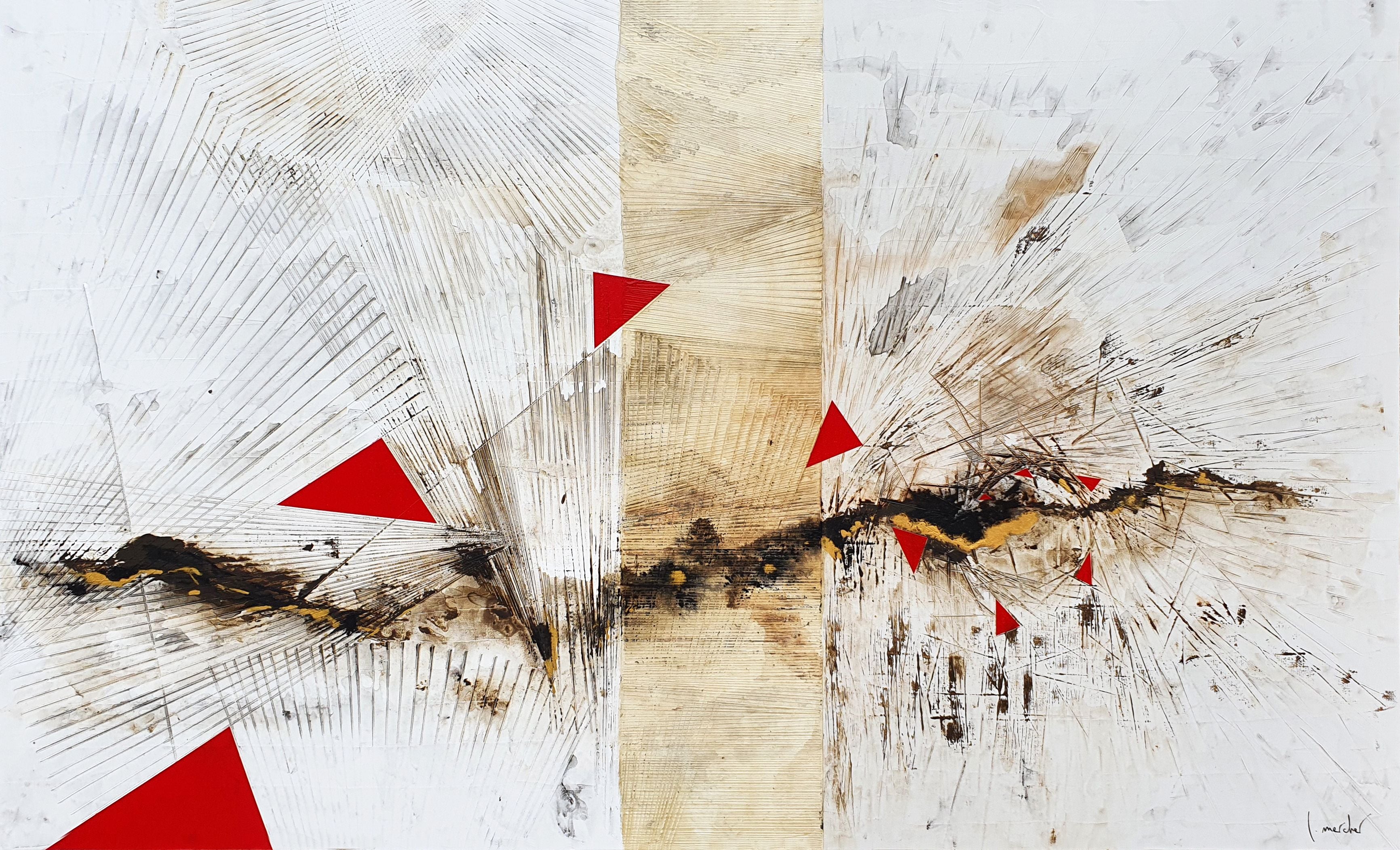 Peinture abstraite très grand format TWISTER – LUDOVIC MERCHER – 146 × 89 cm