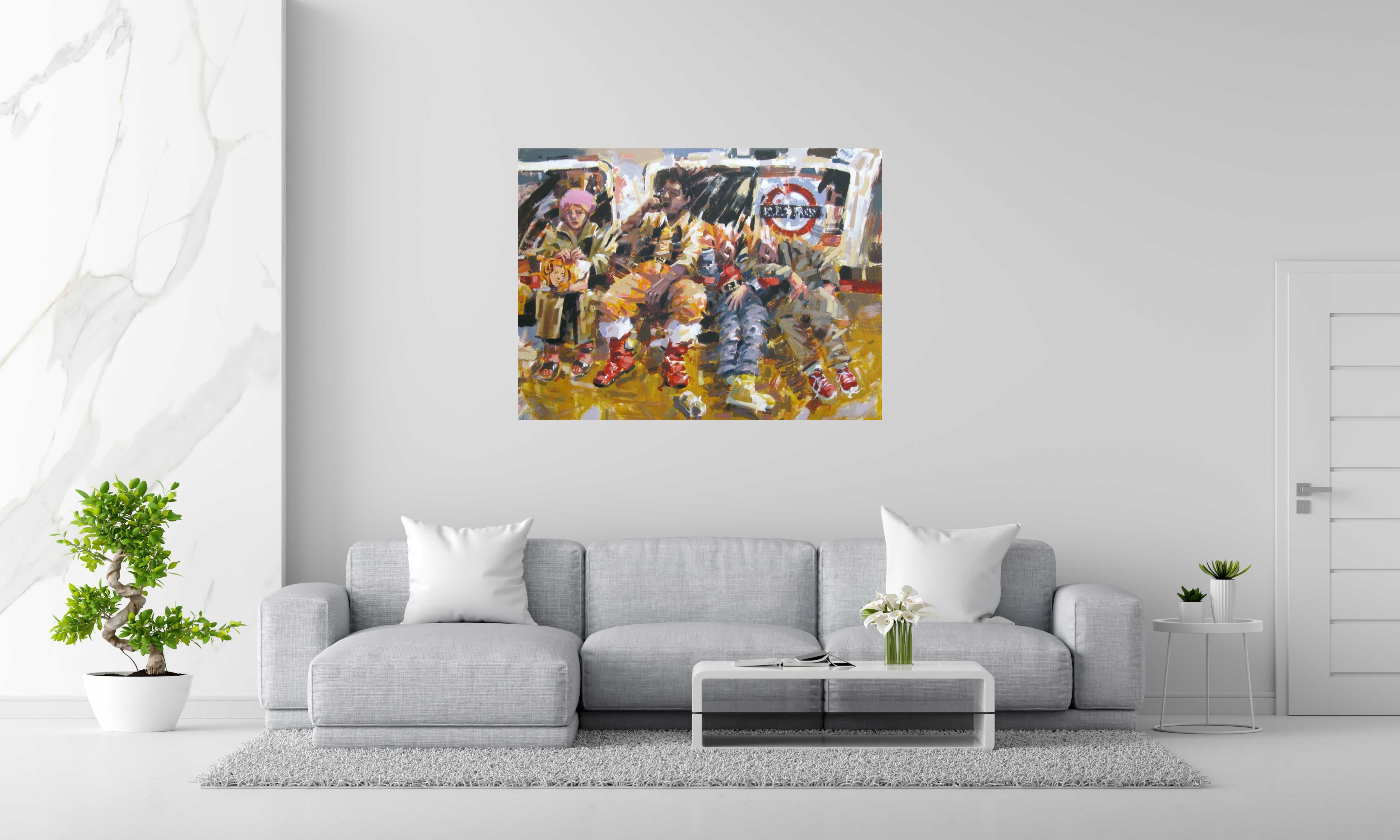 Peinture RETOUR DE FETE de HEATON RUDYARD dans un intérieur – 97 × 130 cm