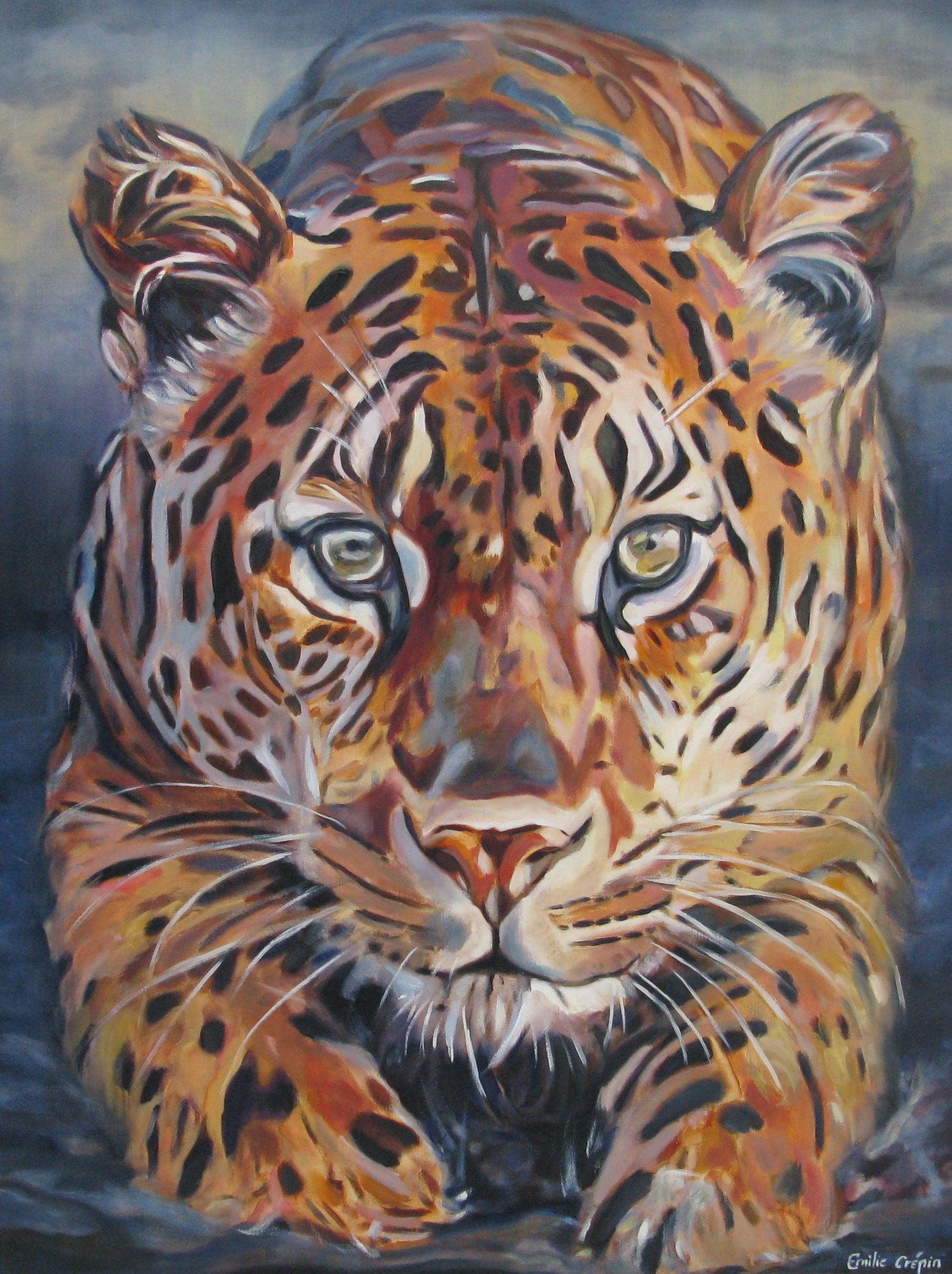 Peinture figurative grand format Leo – EMILIE CREPIN – 89 × 116 cm