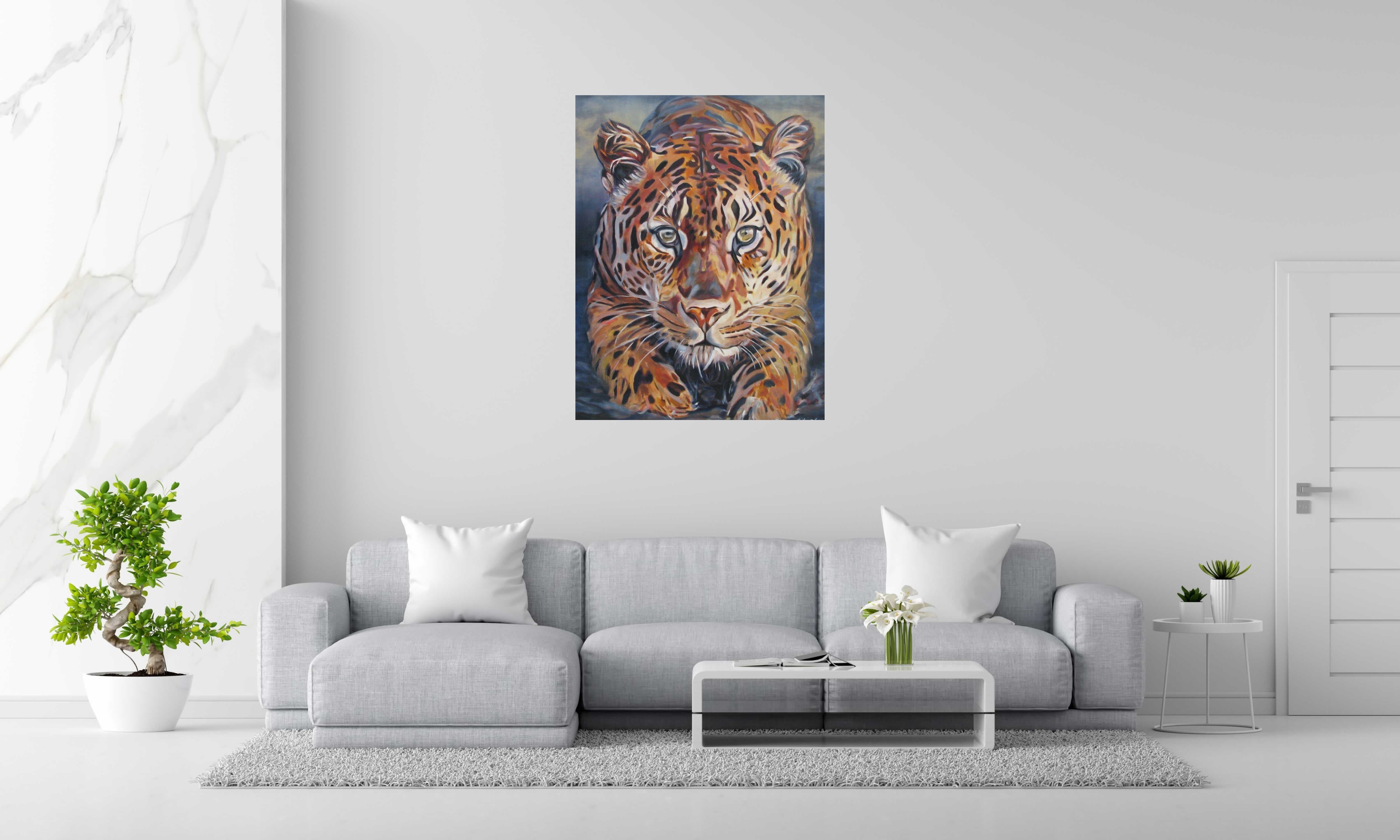 Peinture Leo de EMILIE CREPIN dans un intérieur – 89 × 116 cm