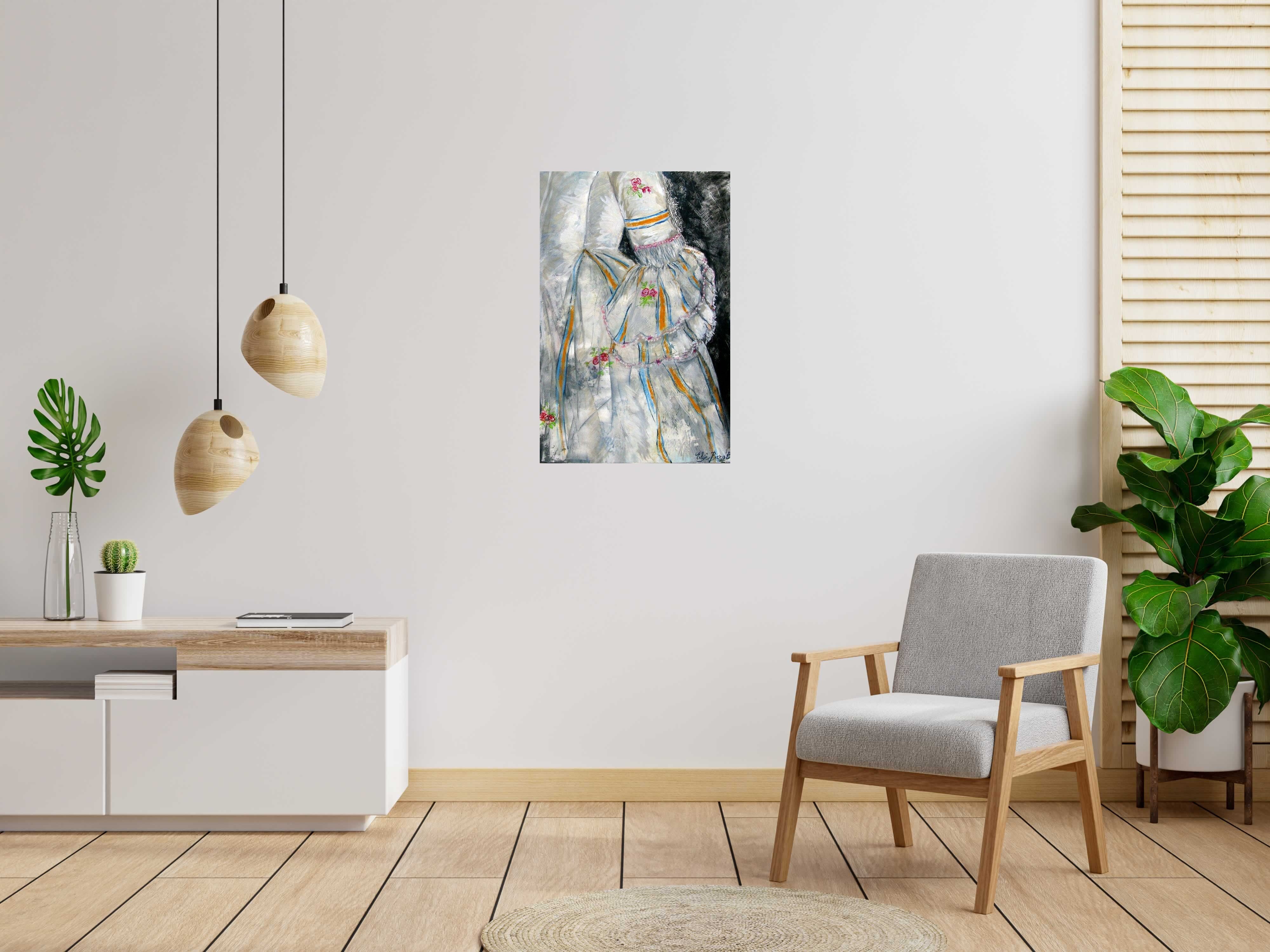 Peinture Emilie de ELISE BARAT dans un intérieur – 60 × 92 cm