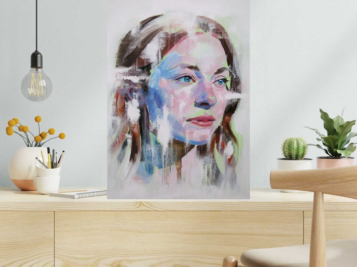 Peinture Emilie de NUNO dans un intérieur – 50 × 70 cm