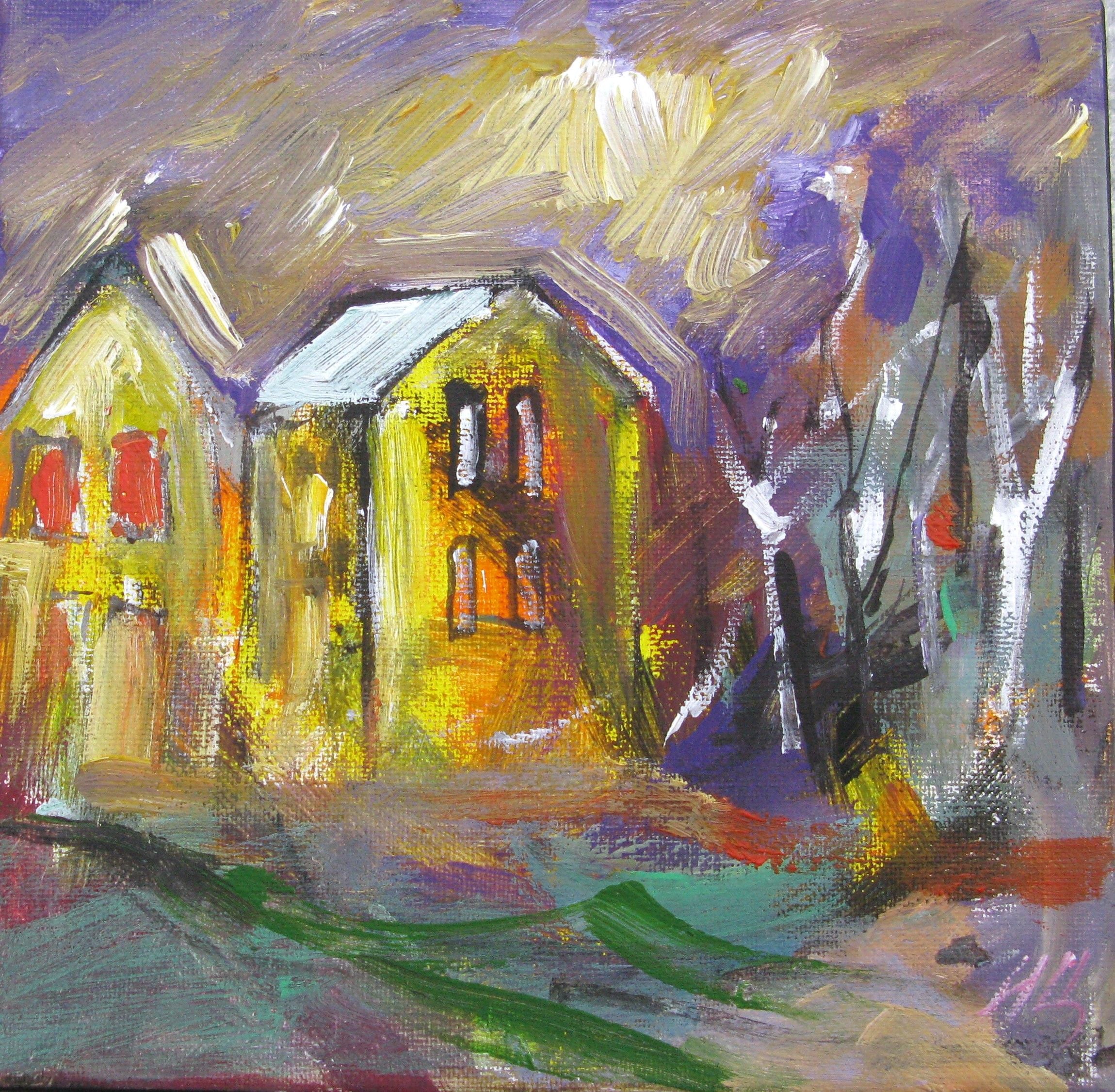 Peinture figurative petit format SELO - 3 – IVAN TZONEV – 20 × 20 cm