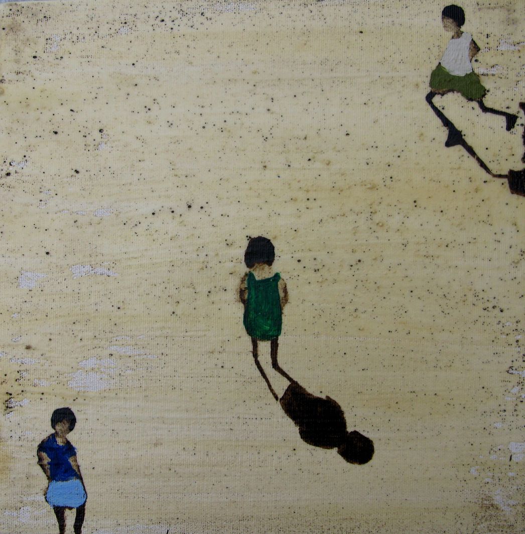 Peinture figurative petit format 3 Children - Barcelona 2025 – MARCOS ZRIHEN NOWOTNY – 20 × 20 cm