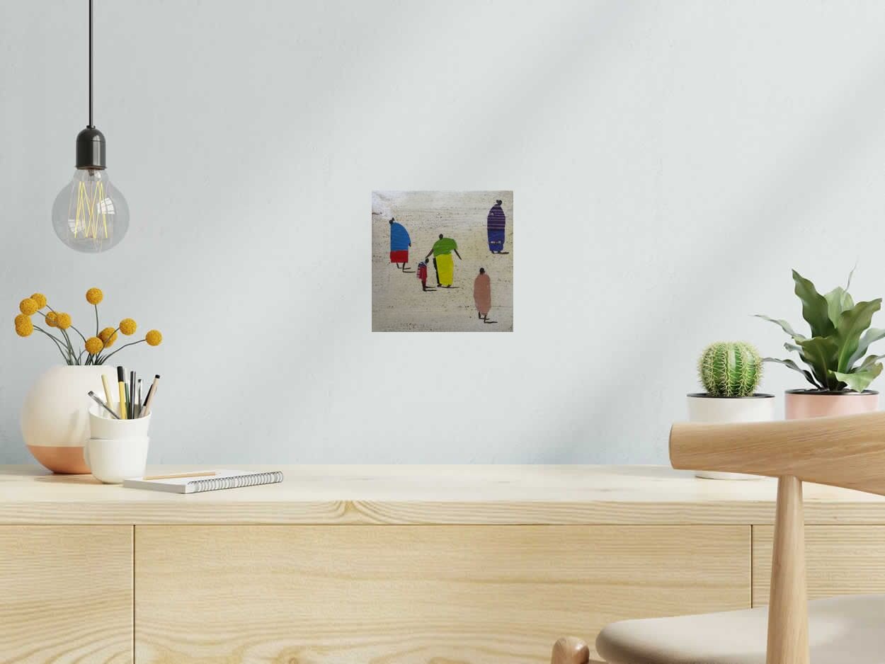 Peinture Africa 3 - Barcelona 2025 de MARCOS ZRIHEN NOWOTNY dans un intérieur – 20 × 20 cm