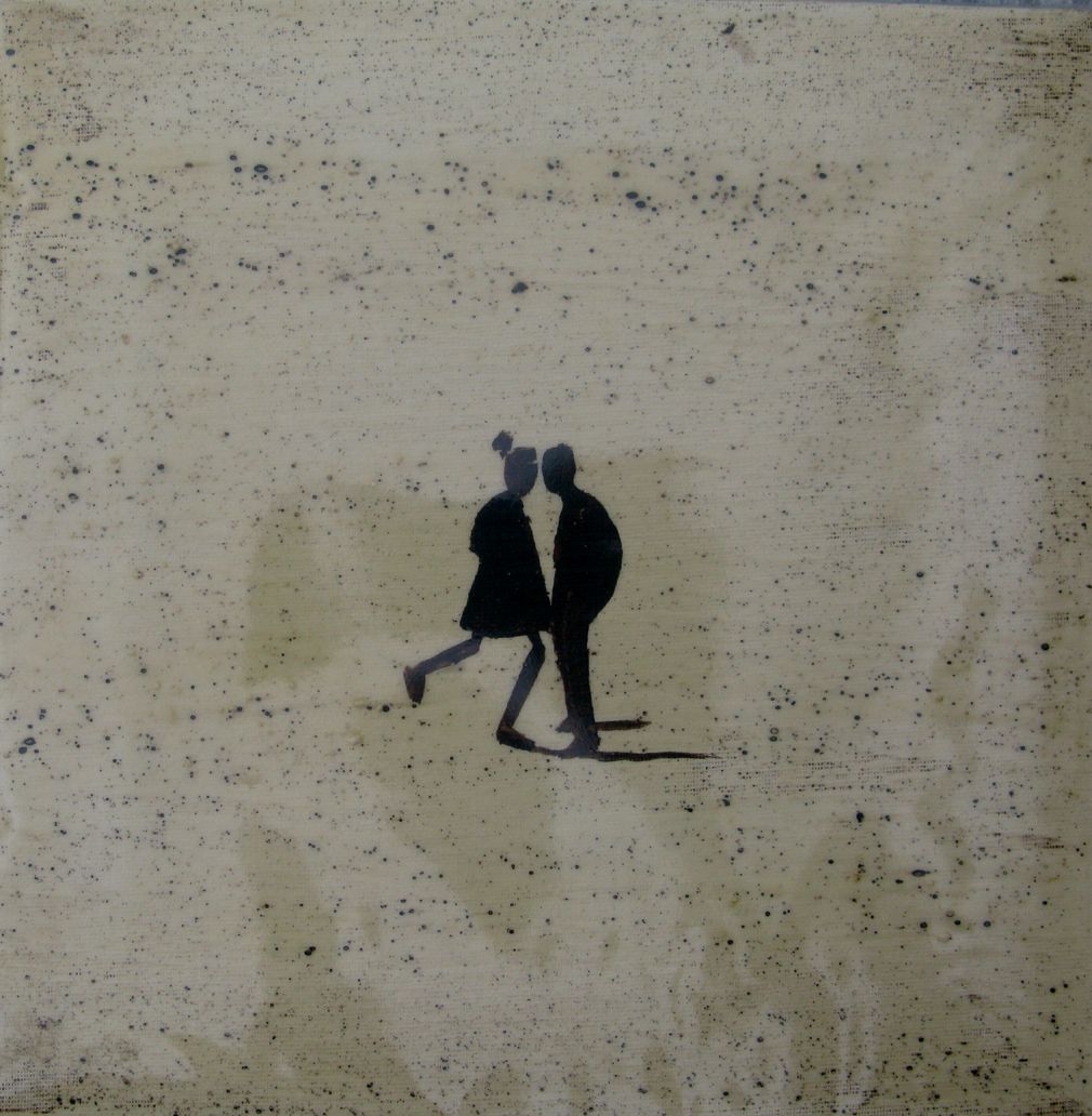 Peinture figurative petit format You and me - Barcelona 2025 – MARCOS ZRIHEN NOWOTNY – 20 × 20 cm