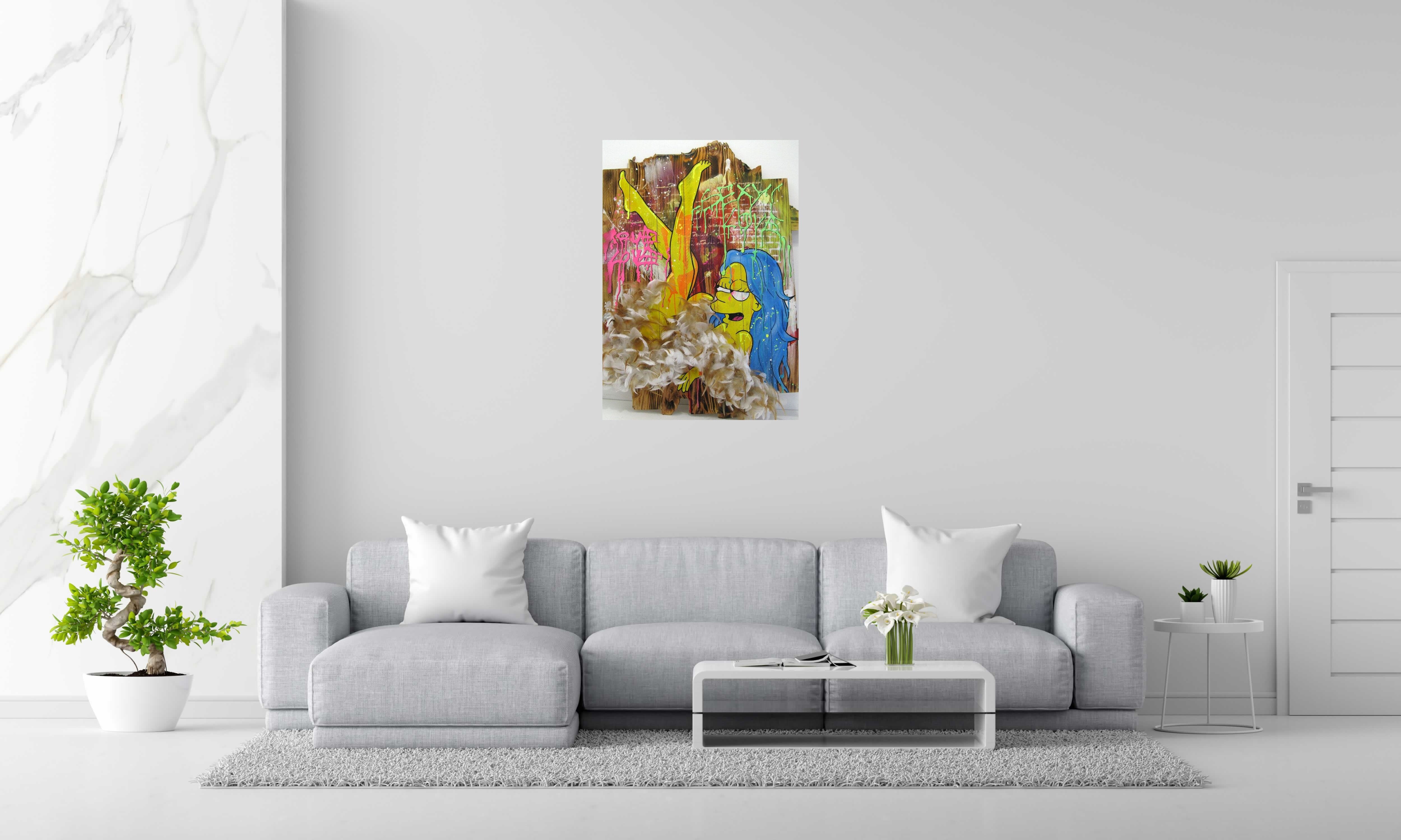 Peinture SEXY MARGE de JUG dans un intérieur – 100 × 70 cm