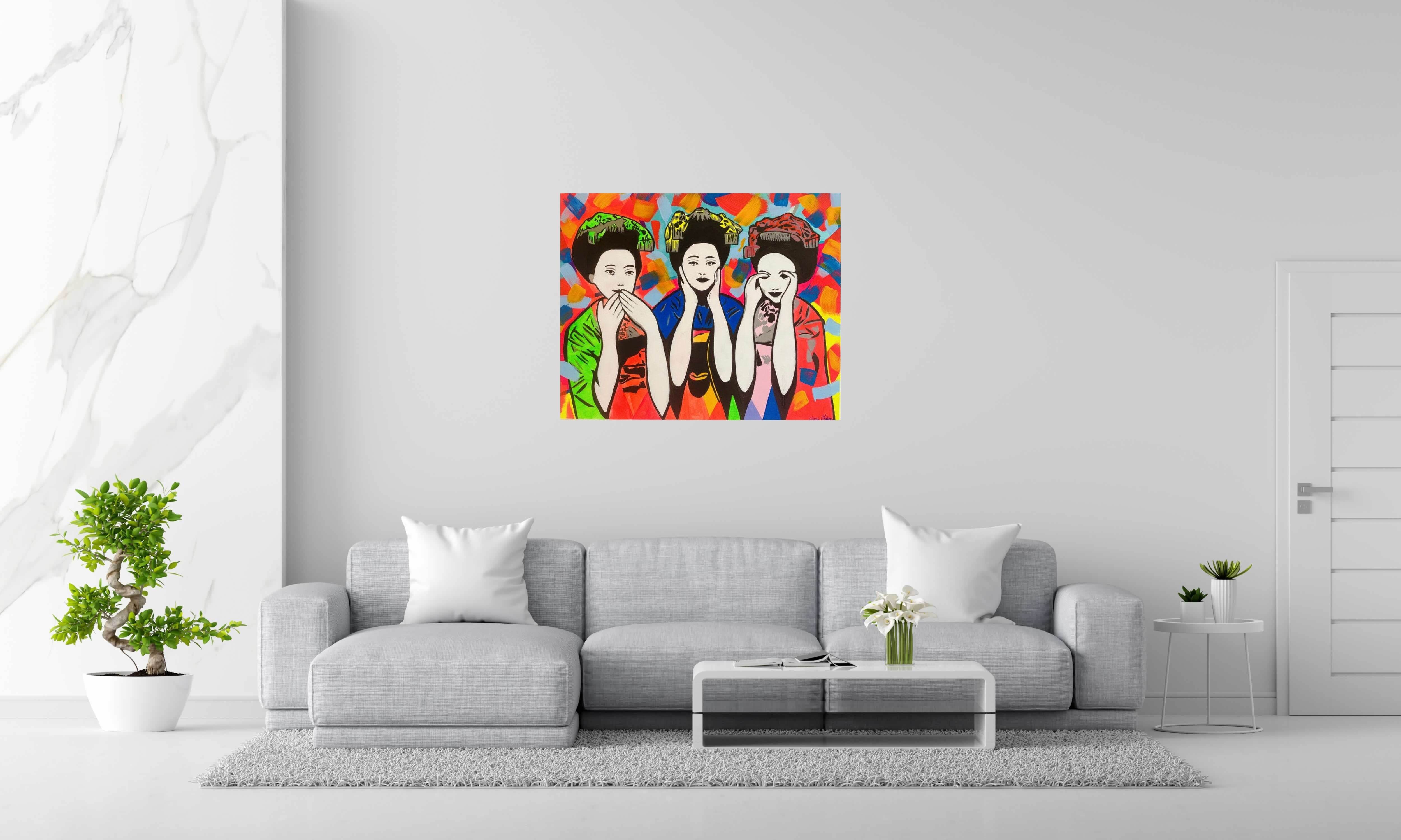Peinture Maïko de SARA CHELOU dans un intérieur – 100 × 81 cm