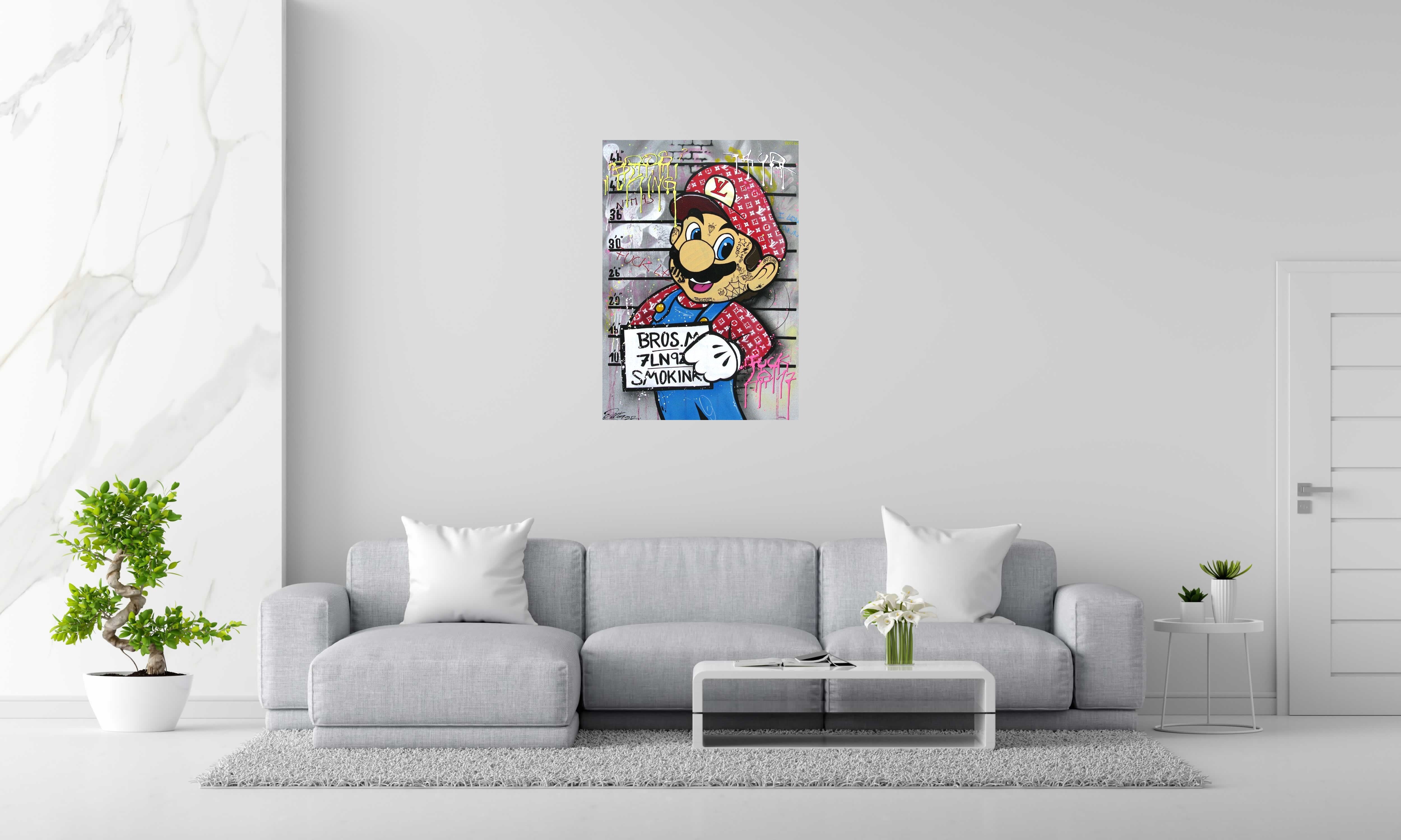 Peinture MARIO & LUIGITON de JUG dans un intérieur – 73 × 100 cm