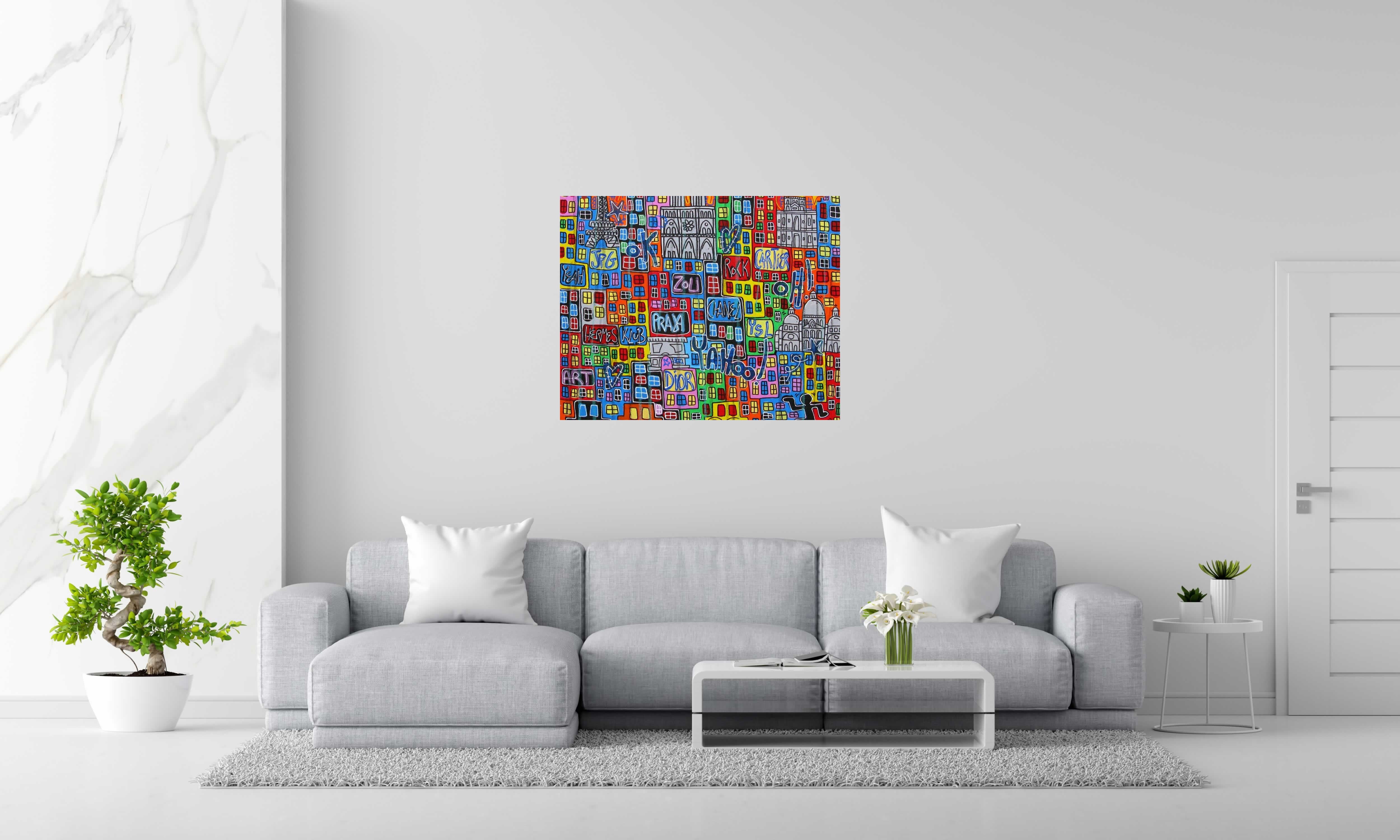 Peinture Free paris de RICO SAB dans un intérieur – 100 × 80 cm