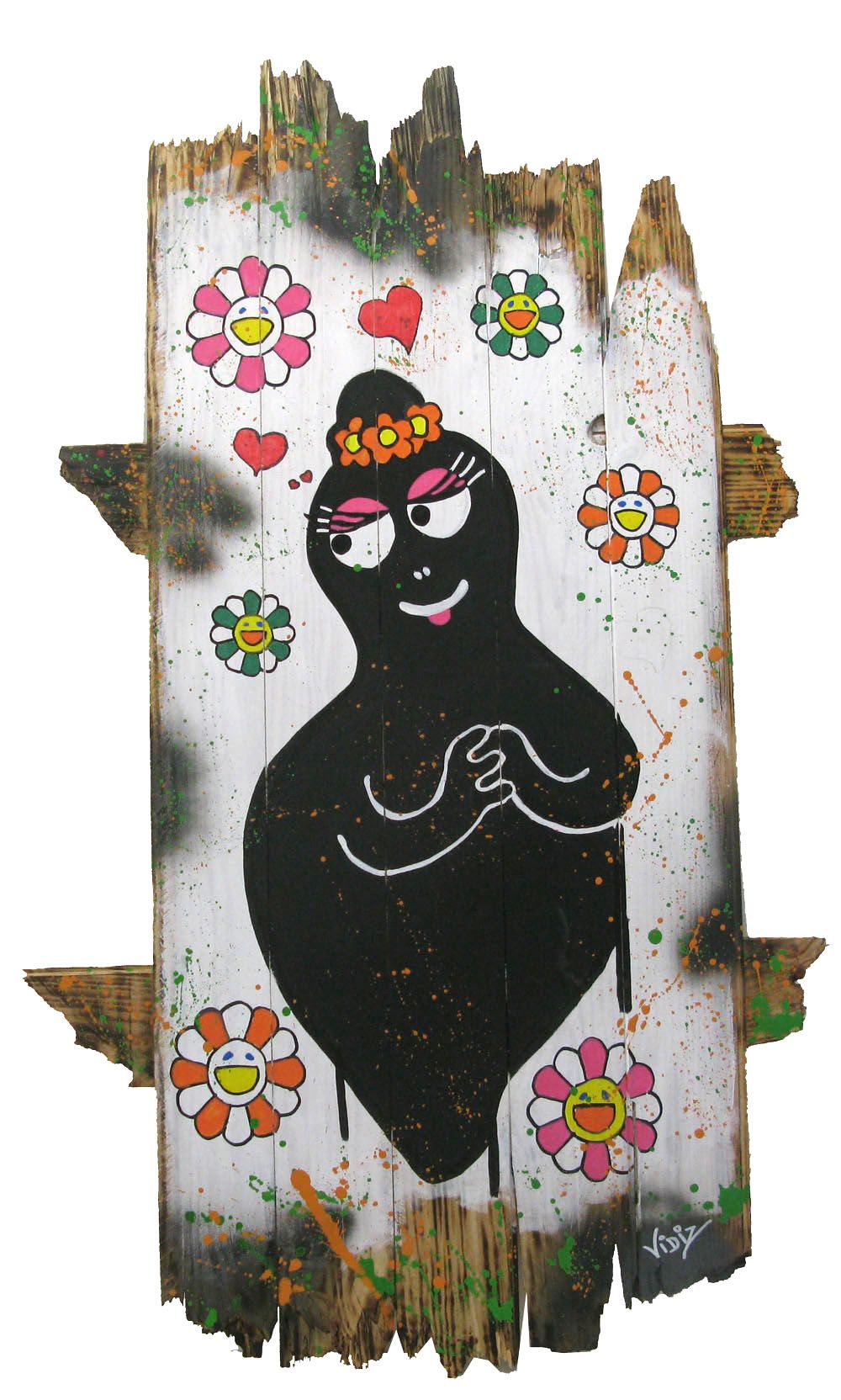 Peinture graphique grande taille BARBAMAMA – VIDIZ – 120 × 70 cm