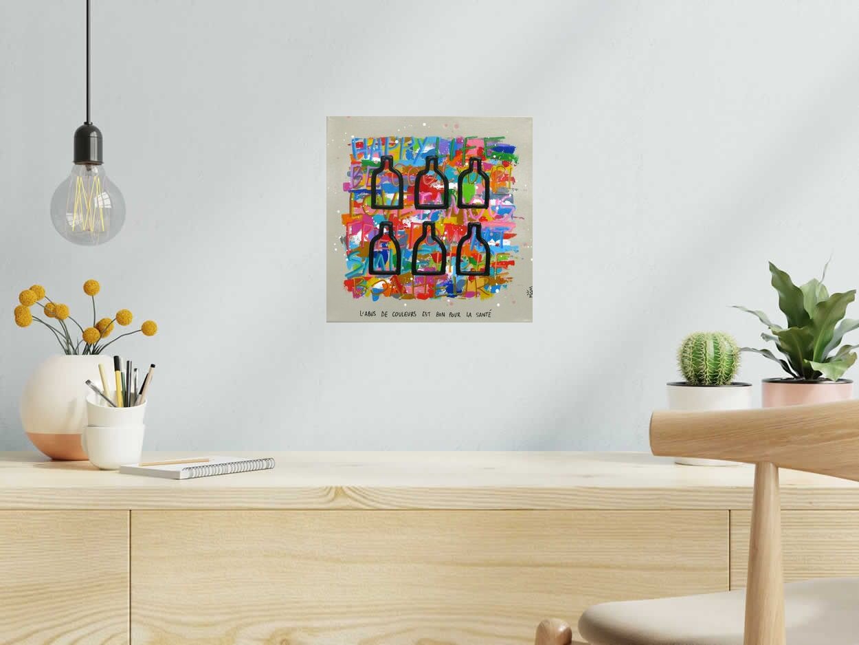 Peinture Abus de MAM dans un intérieur – 30 × 30 cm