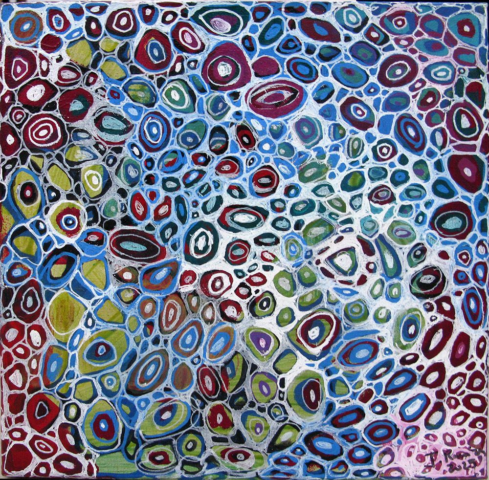 Peinture graphique petit format Ritmo – YANN GUINCHAN – 28 × 28 cm