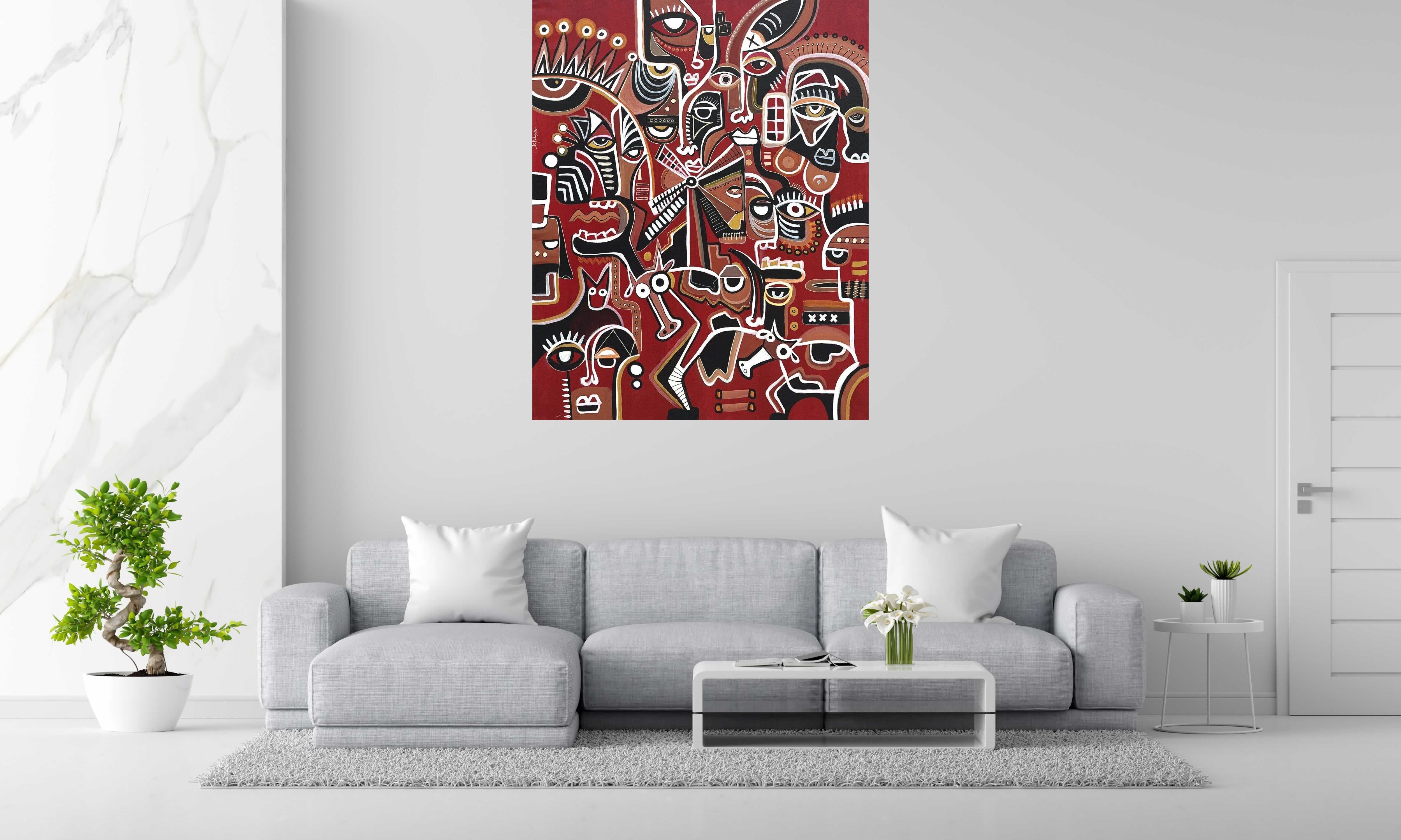 Peinture Leiden de Daniel De POLIGNAC dans un intérieur – 120 × 150 cm