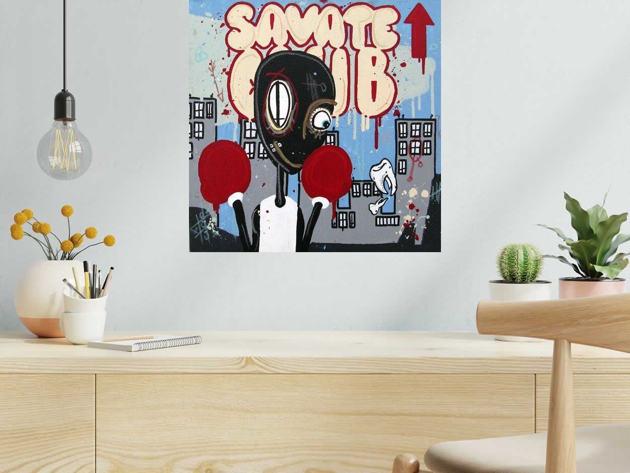 Peinture Savate club de DIDIER GOMEZ dans un intérieur – 50 × 50 cm