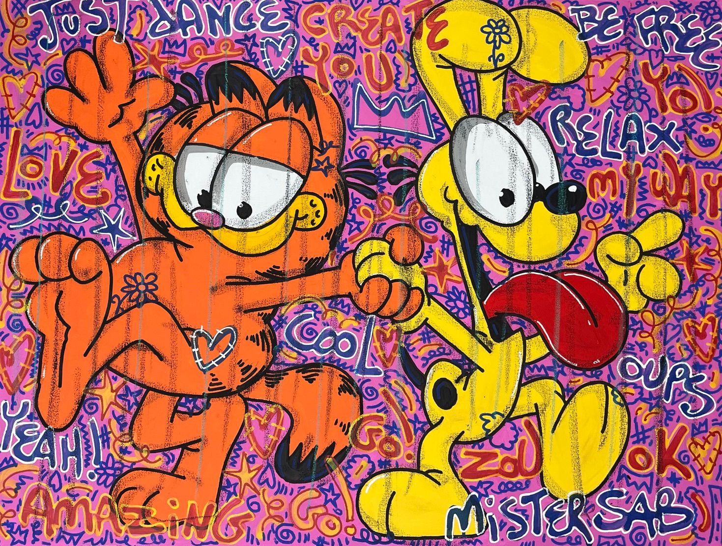 Peinture moyen format Just Dance – RICO SAB – 60 × 80 cm