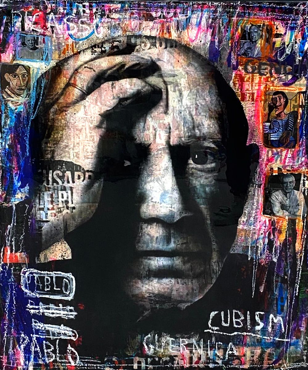 Peinture moyen format Pablo Cubism – THIERRY RASINE – 65 × 81 cm