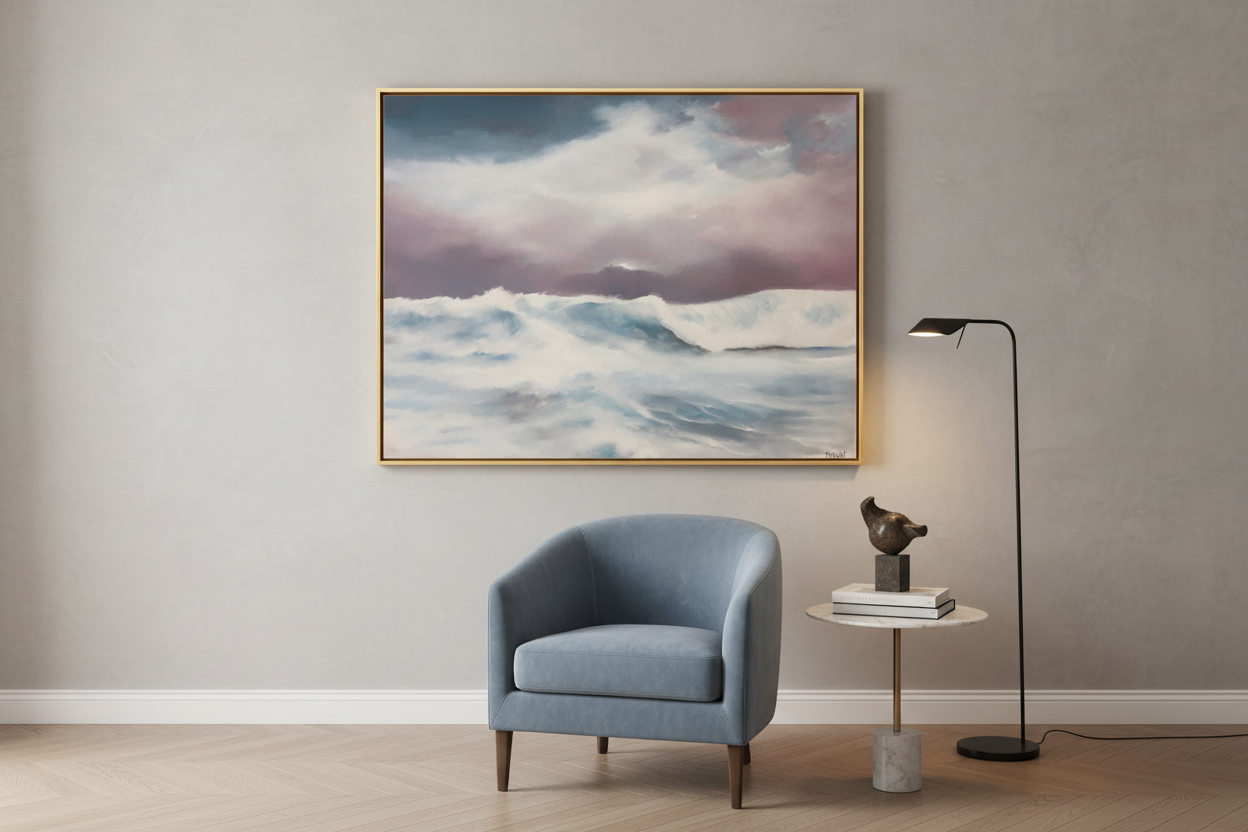 Peinture Océan 09 de BDODET dans un intérieur – 100 × 81 cm