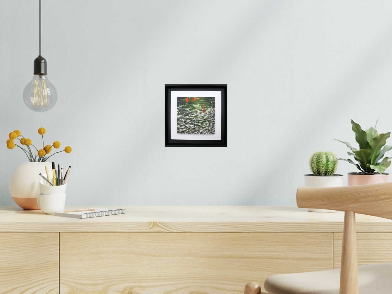 Peinture PETITE DANSE XXV de ELISE BARAT dans un intérieur – 20 × 20 cm