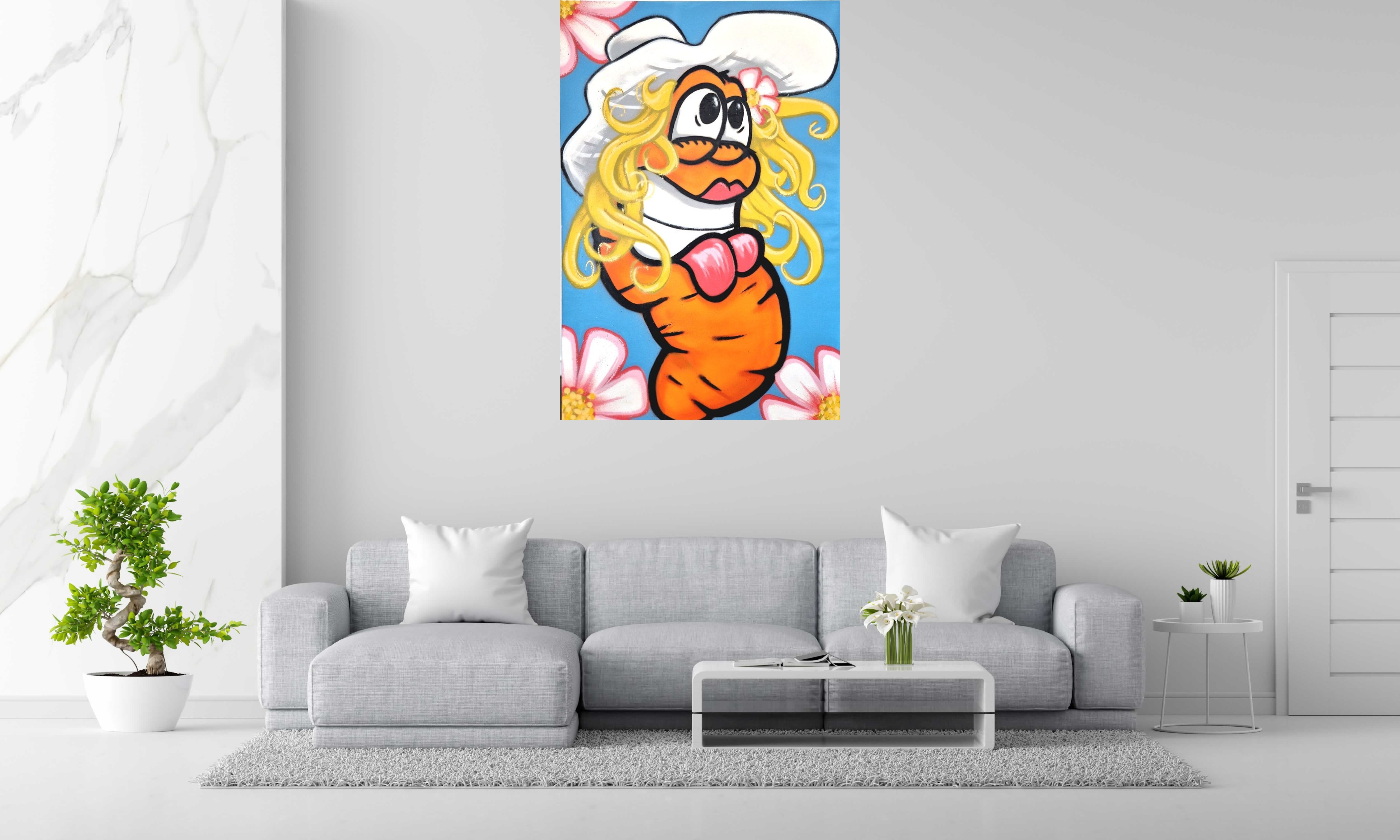 Peinture Carotte Printanière de Carotte dans un intérieur – 100 × 150 cm