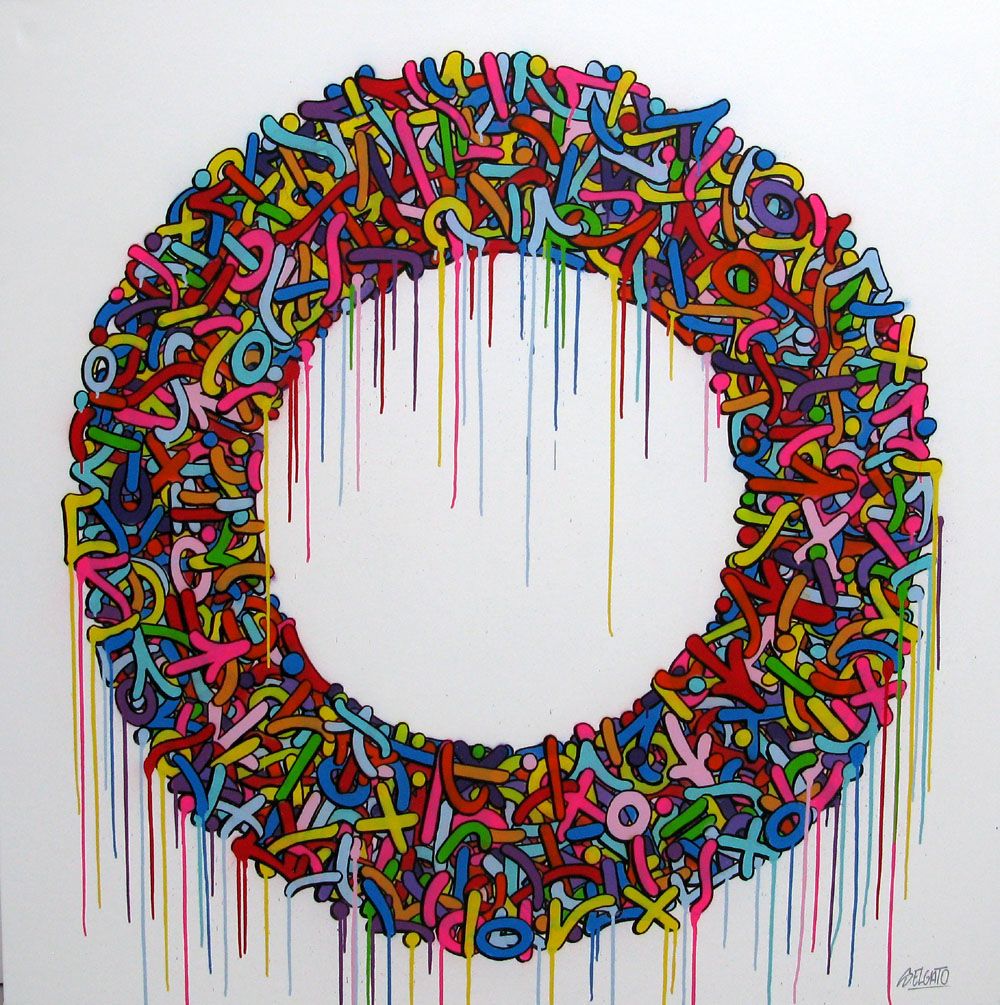 Peinture street art format xxl Mandala – EL GATO S. – 150 × 150 cm