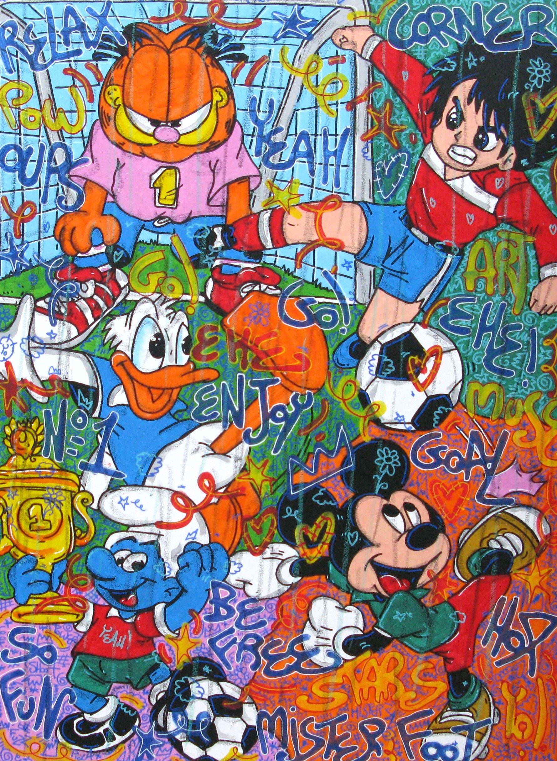 Peinture street art format xxl Stars foot – RICO SAB – 97 × 130 cm