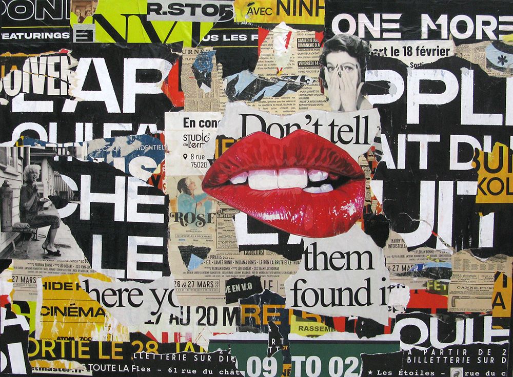 Peinture street art grand format One more kiss – PODKOL – 91 × 122 cm