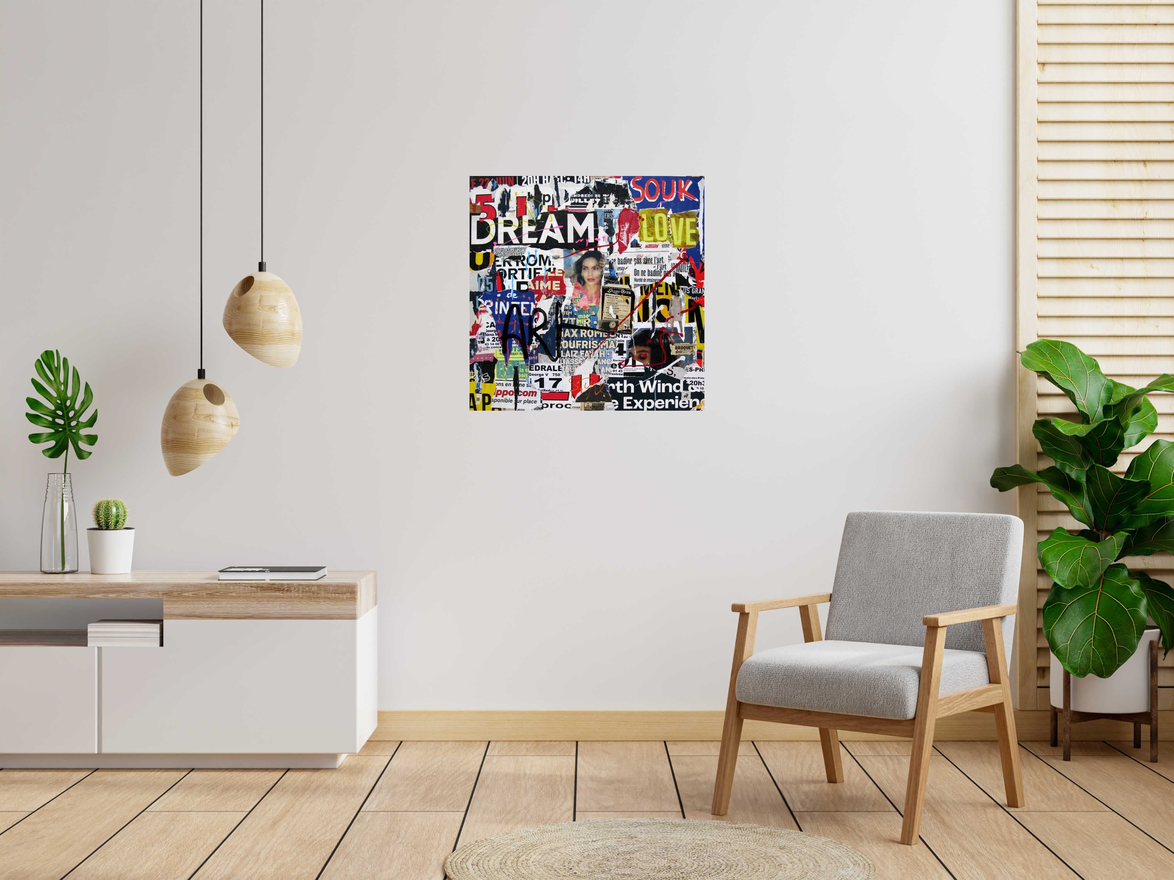 Peinture Souk experience de PODKOL dans un intérieur – 80 × 80 cm