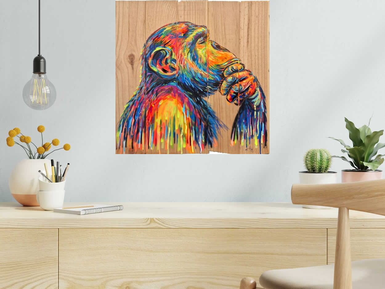 Peinture Cogito de ART HM dans un intérieur – 50 × 50 cm