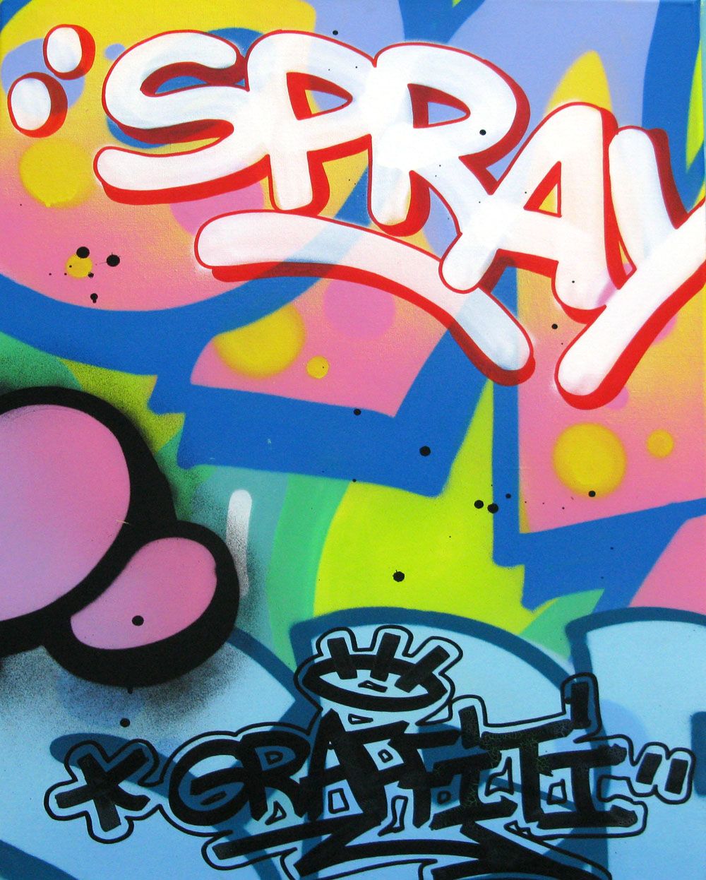 Peinture street art moyen format SPRAY – KENY – 92 × 65 cm