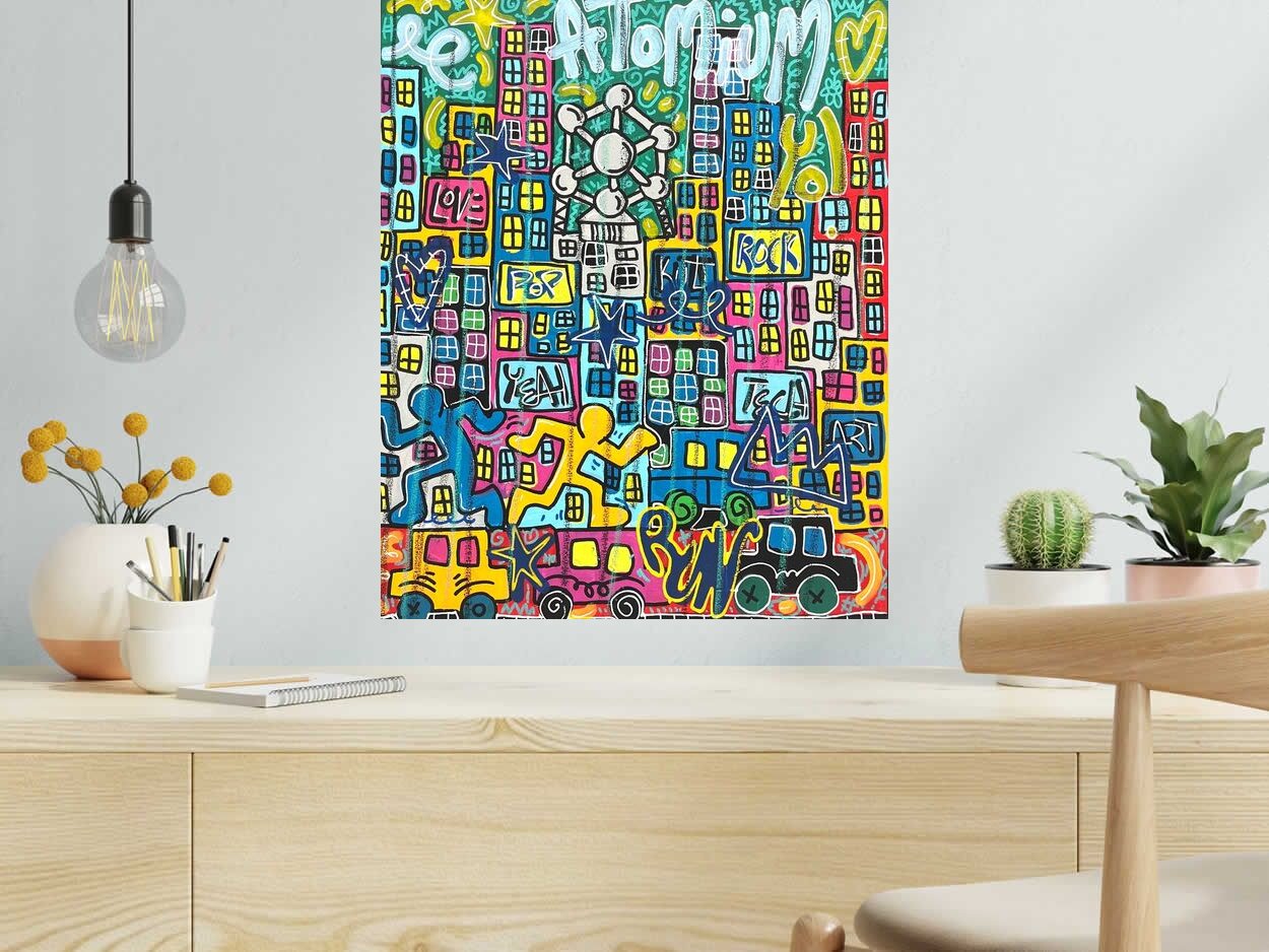 Peinture Atomium de RICO SAB dans un intérieur – 50 × 61 cm