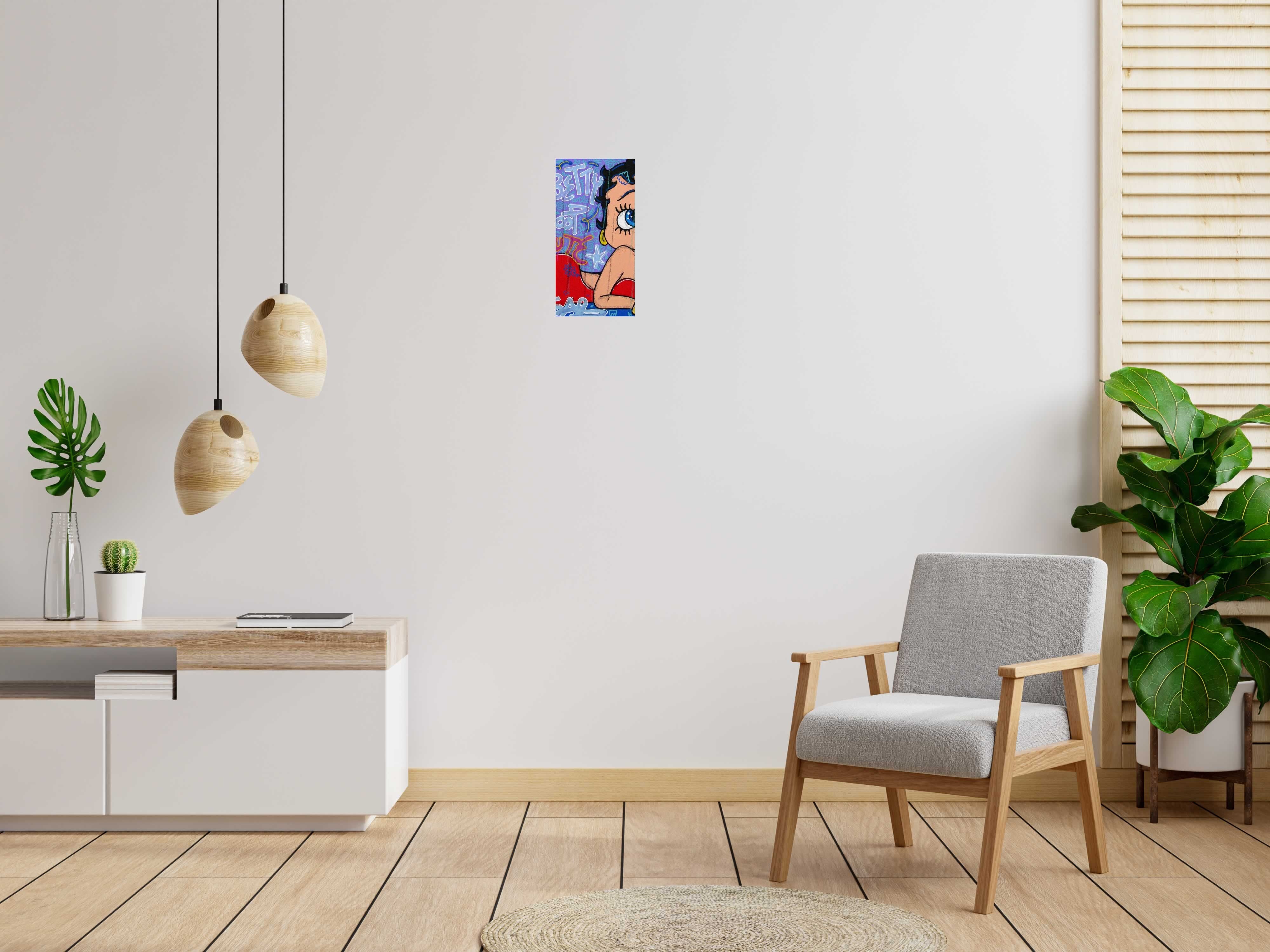 Peinture Betty Boop de RICO SAB dans un intérieur – 50 × 100 cm