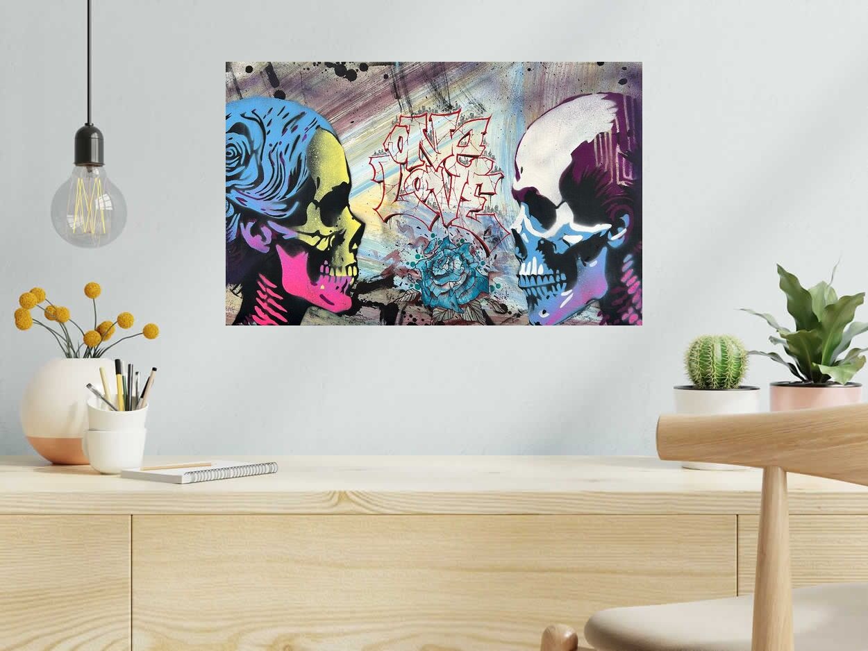 Peinture One love de Craig & Emer dans un intérieur – 60 × 38 cm