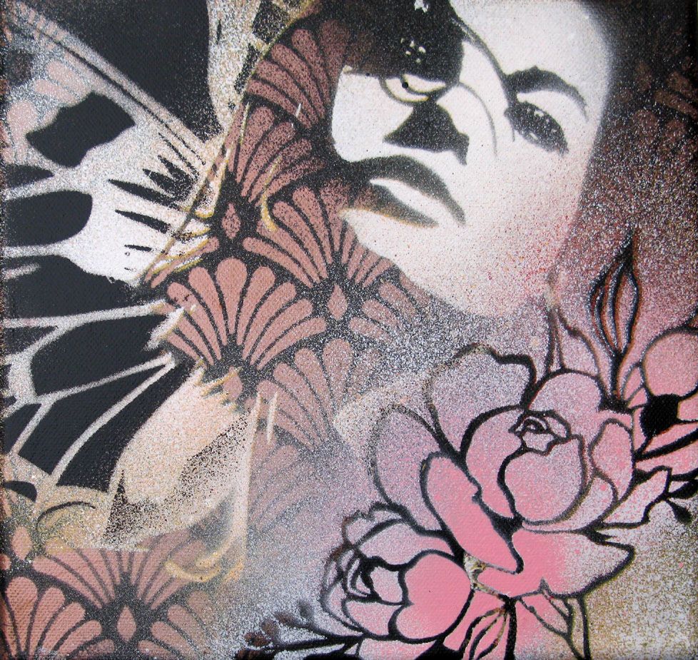 Peinture street art petit format Clémence – KARO TRASS – 20 × 20 cm