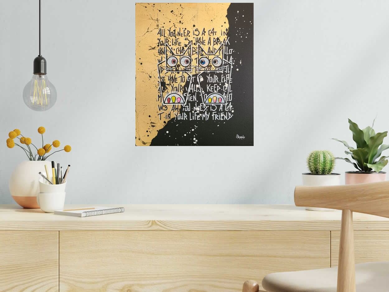 Peinture I finally found you de Stephanie Godann dans un intérieur – 38 × 46 cm