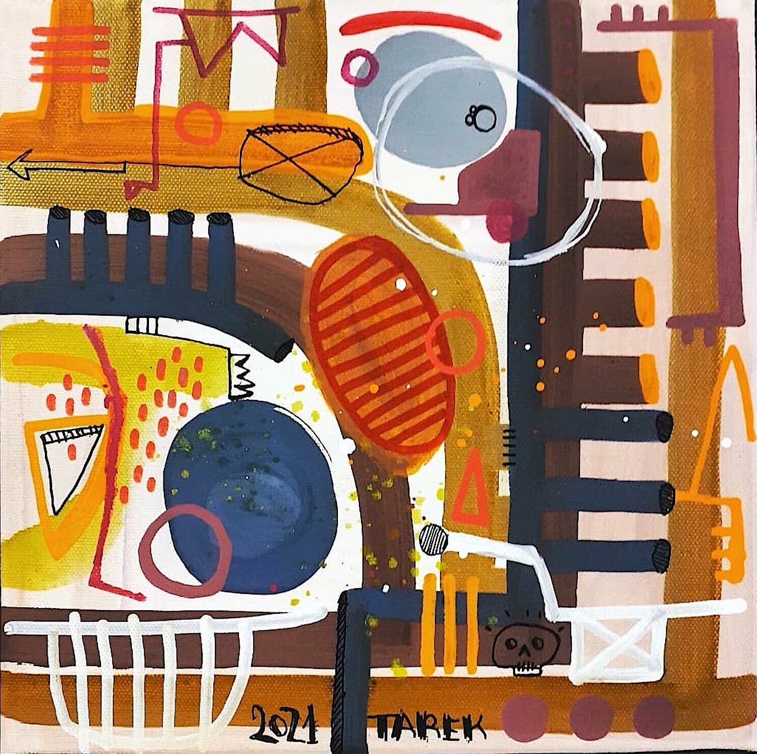Peinture street art petit format Geometrik 2 – TAREK – 25 × 25 cm