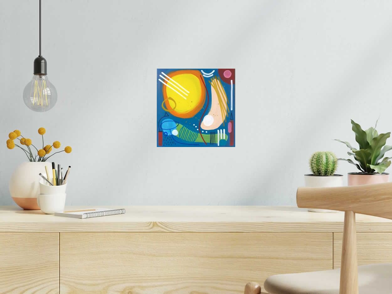 Peinture Geometrik 3 de TAREK dans un intérieur – 25 × 25 cm