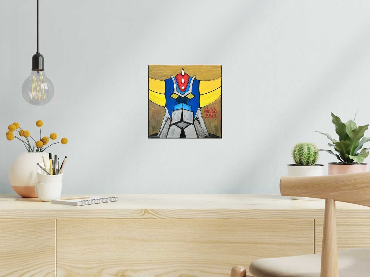 Peinture Goldorak de TAREK dans un intérieur – 25 × 25 cm