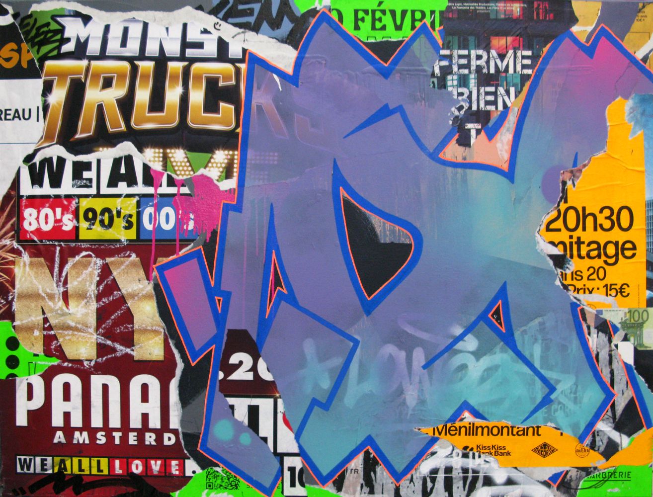 Peinture street art très grand format NYC – KENY – 130 × 97 cm