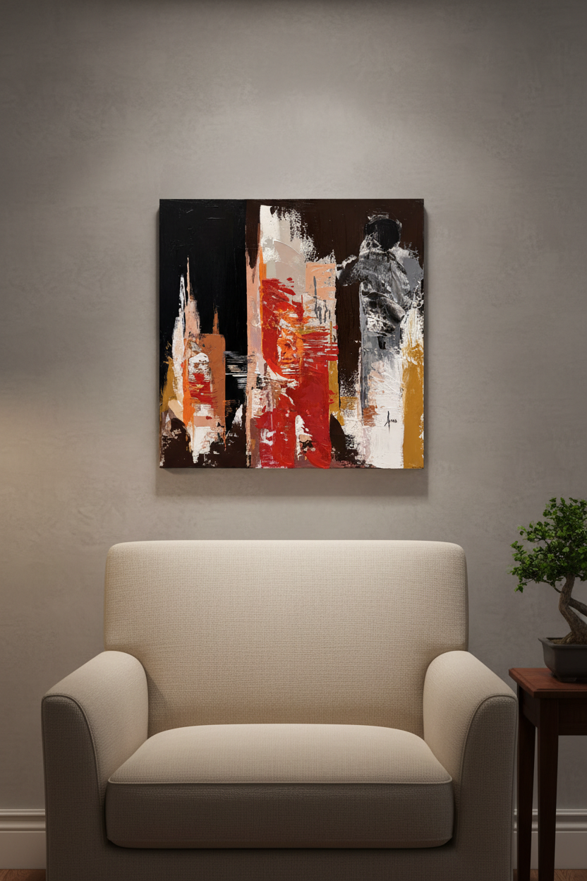 Peinture Regroupement des expressions 1 de FARID AMRAR pour salon nature – 50 × 50 cm