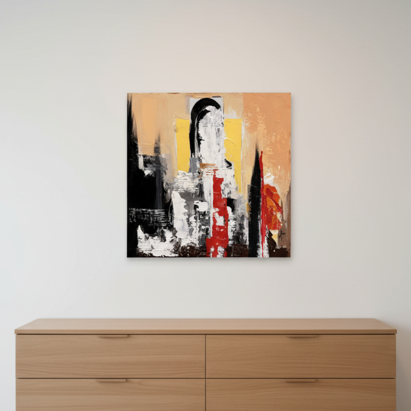 Peinture Regroupement des expressions 4 de FARID AMRAR pour chambre parent moderne – 50 × 50 cm