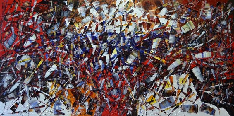 Tableau de ALAIN BECANNE a pour titre Peinture abstraite 11-2024-45 style abstrait dim : ALAIN BECANNEprix:1200