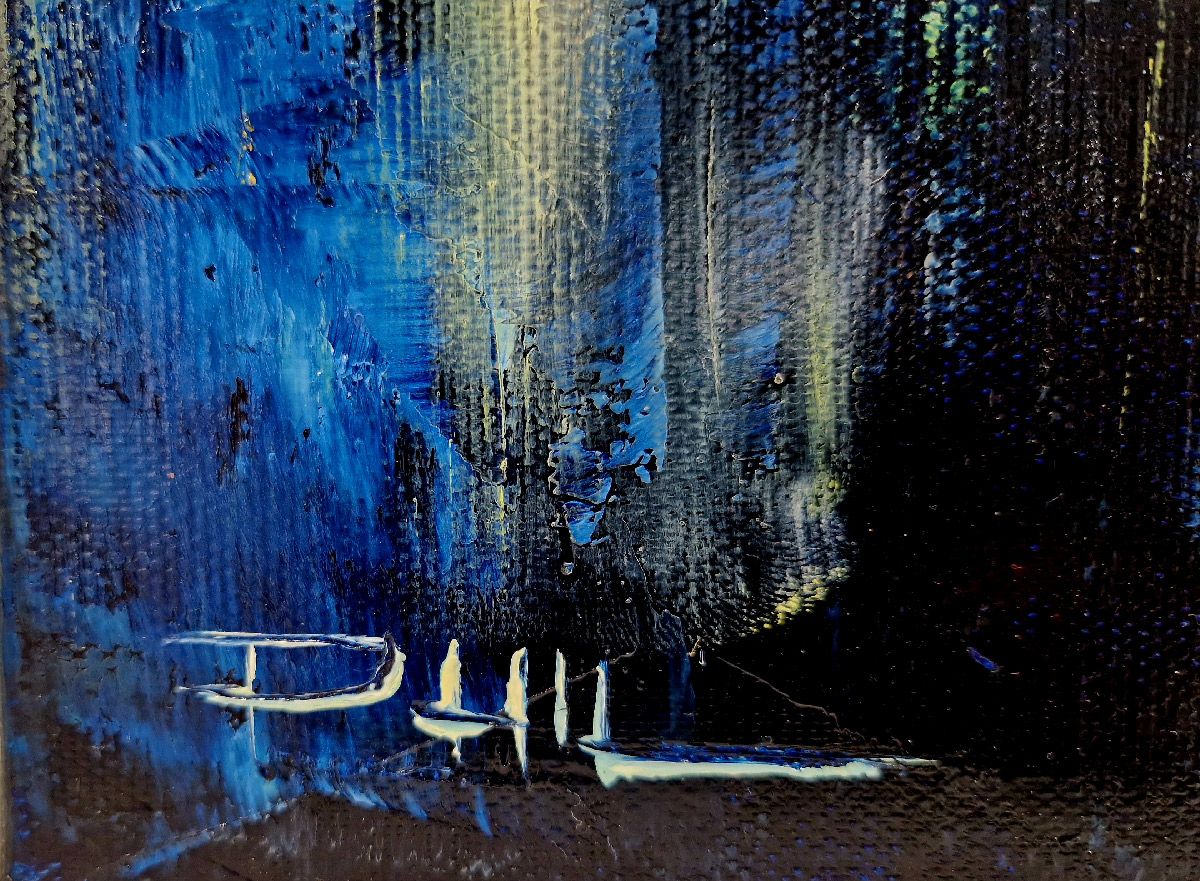 Tableau de PHIL a pour titre Place de l'Opéra - Paris de Nuit style figuratif dim : PHILprix:850