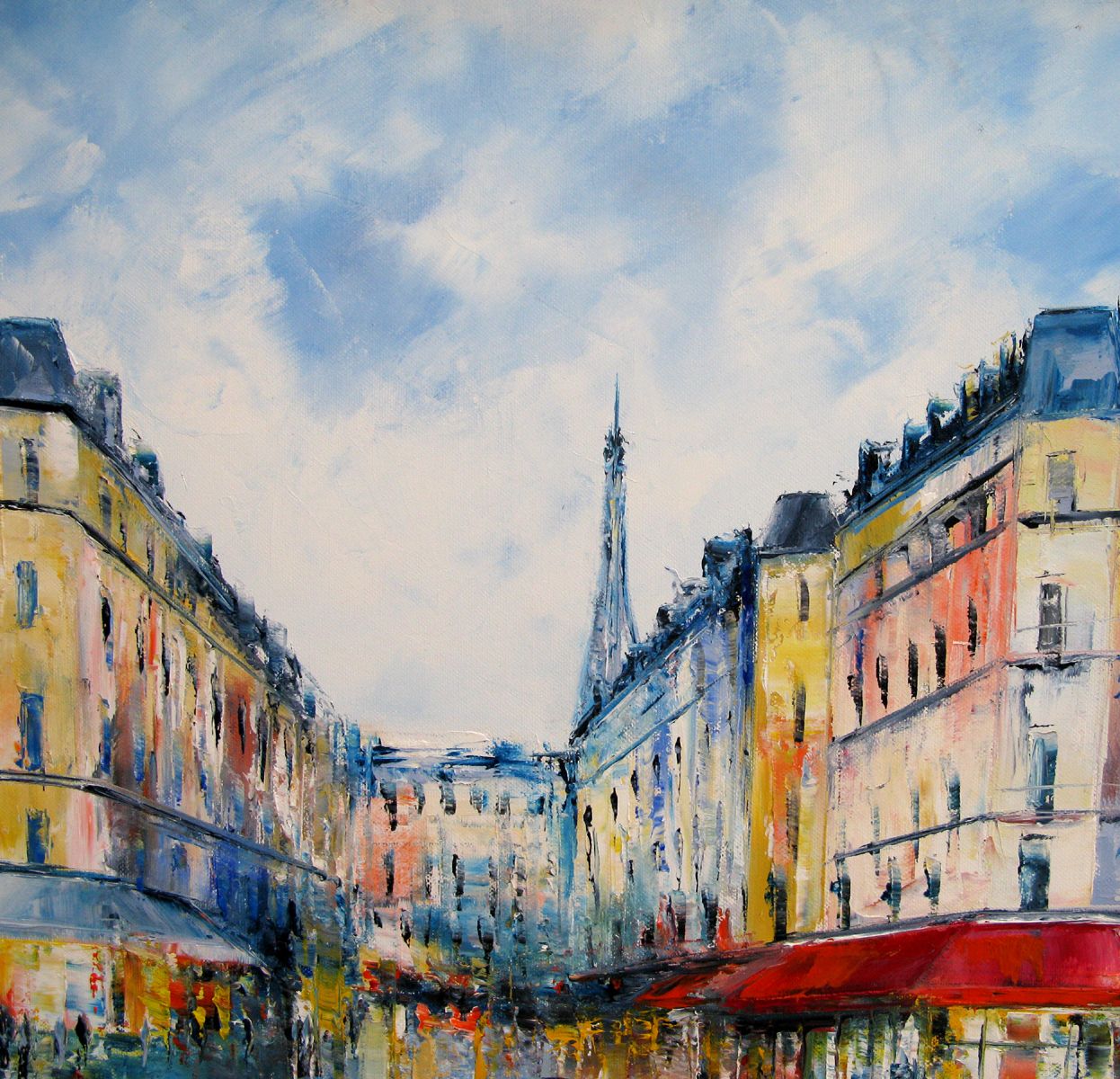 Tableau de PHIL a pour titre Les grands boulevards style figuratif dim : PHILprix:350