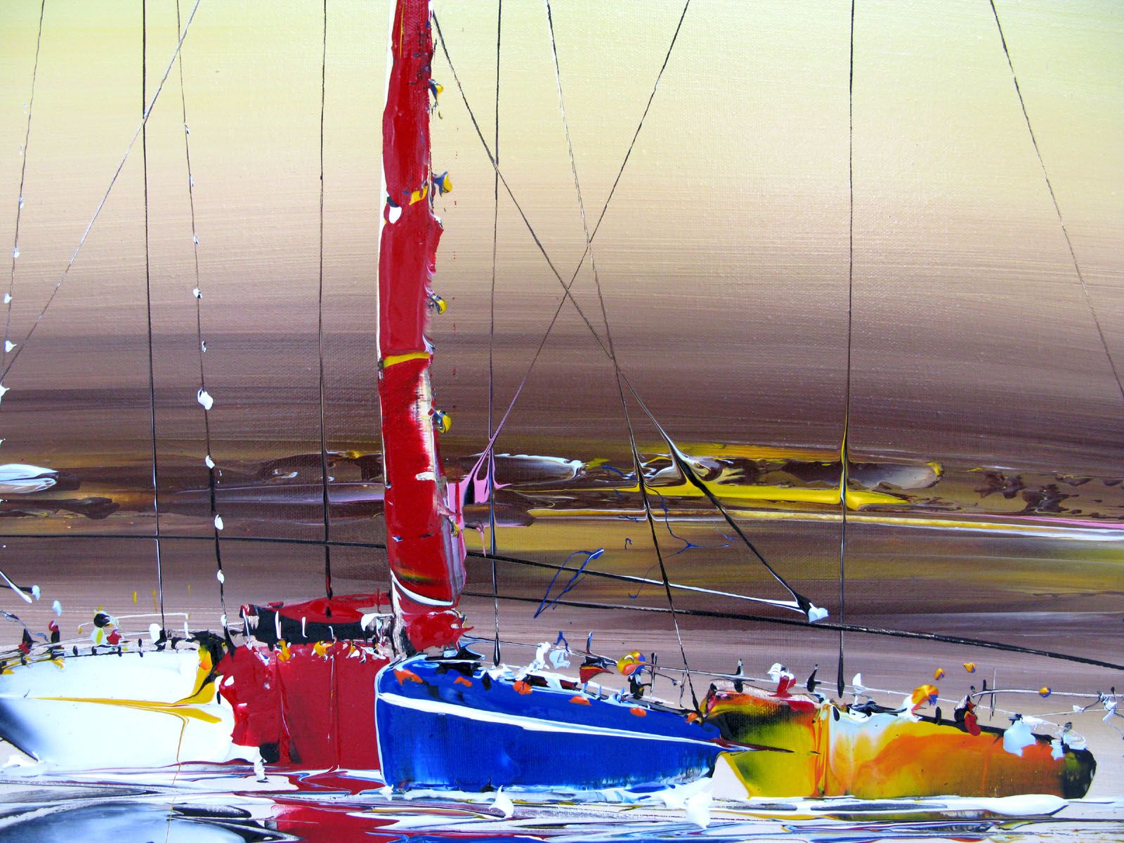 Tableau de F. BOUTET a pour titre MARINE ABSTRAITE 113 style figuratif dim : F. BOUTETprix:1000