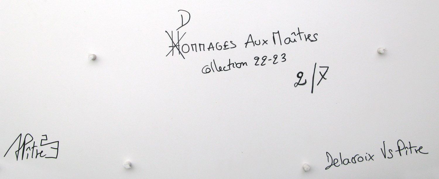Tableau de L'ARTISTE PITRE a pour titre Pitre Vs Delacroix style figuratif, graphique dim : L'ARTISTE PITREprix:1120