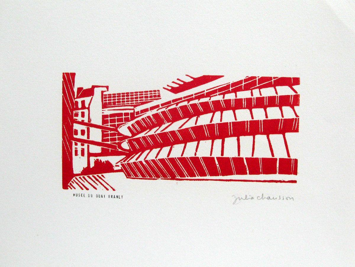 Dessin de JULIA CHAUSSON a pour titre MUSEE DU QUAI BRANLY style figuratif dim : JULIA CHAUSSONprix: