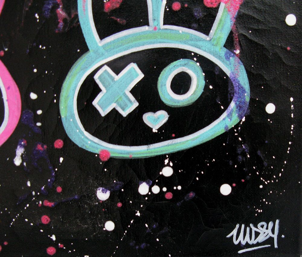 Tableau de LUSSY a pour titre rabbbit 6 style graffiti, street pop art dim : LUSSYprix:180