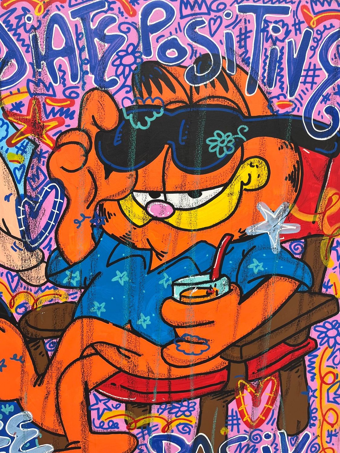 Tableau de RICO SAB a pour titre Radiate Positive style street pop art, street art dim : RICO SABprix:950