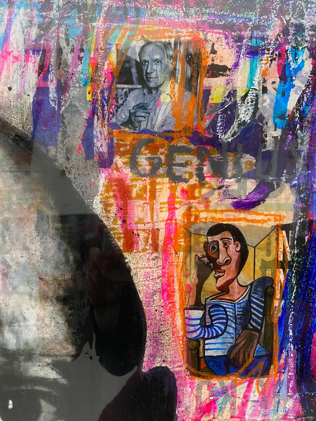 Tableau de THIERRY RASINE a pour titre Pablo Cubism style street pop art dim : THIERRY RASINEprix:1000